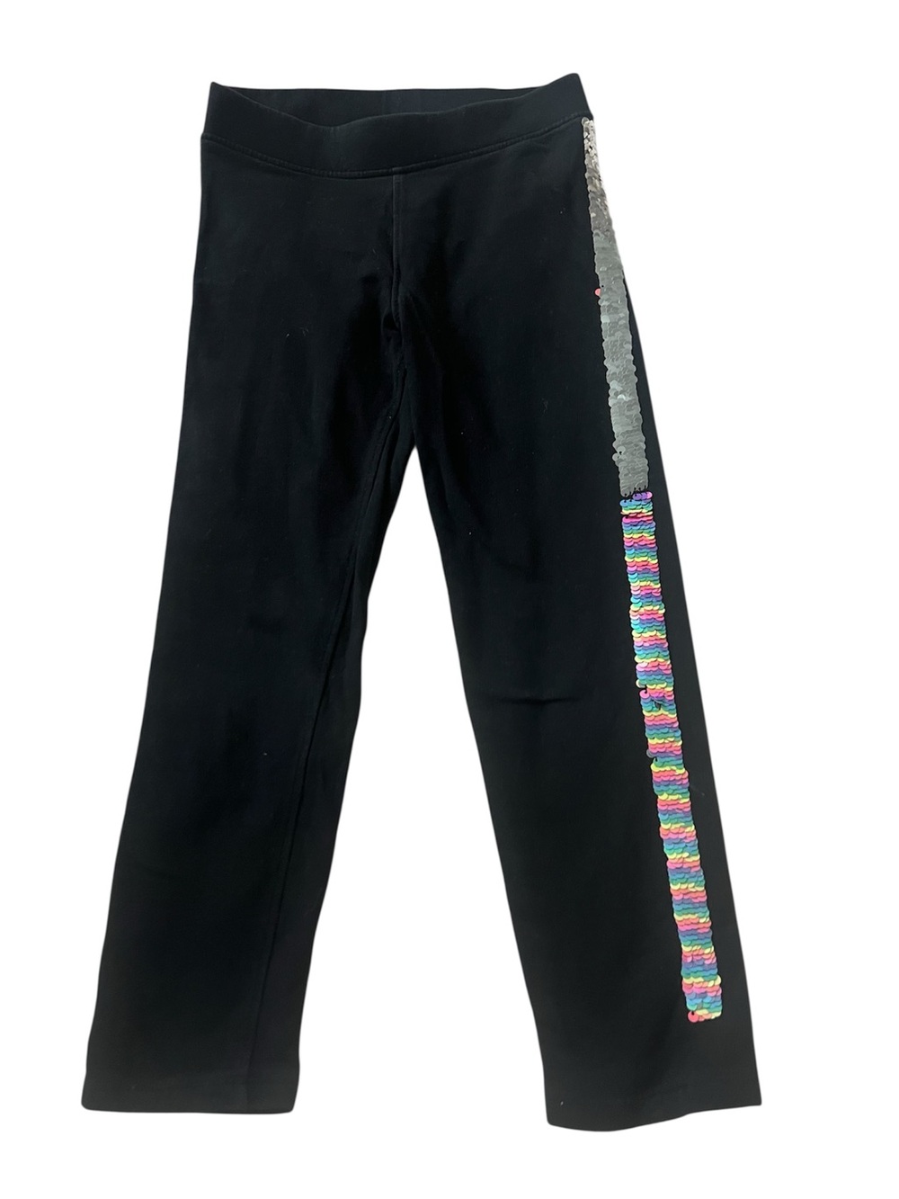 H&M Black Leggings with Silver and Multicolor Sequin Side Stripe